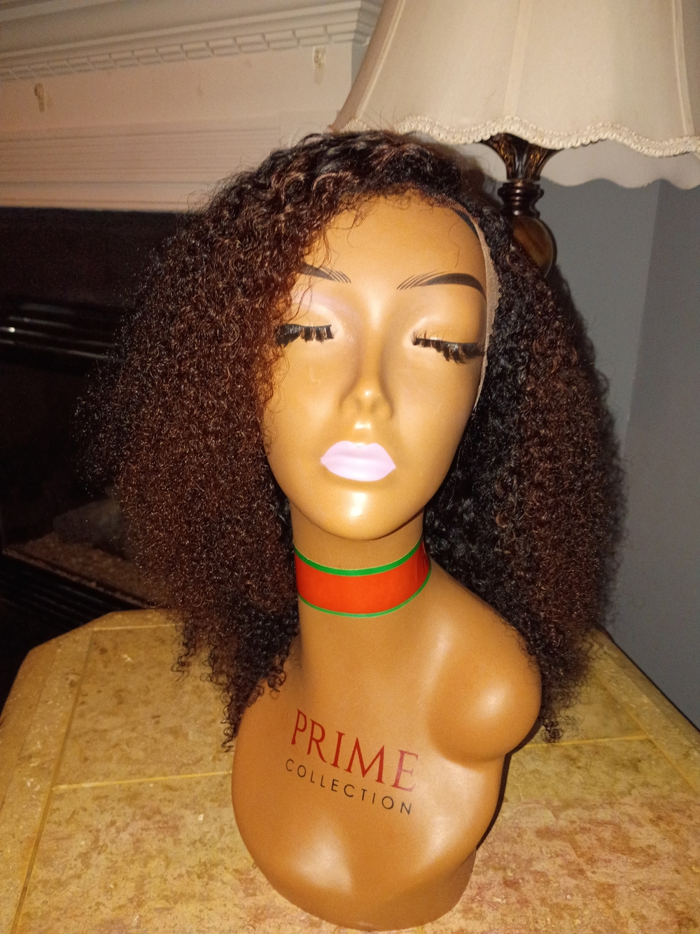 Natural Curly Lace Front Wig - Dark Brown with Subtle Auburn 22"
